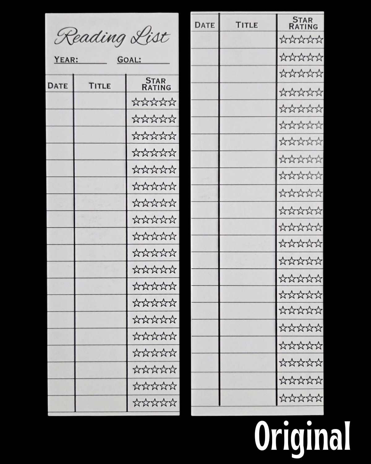 Reading Tracker Bookmarks