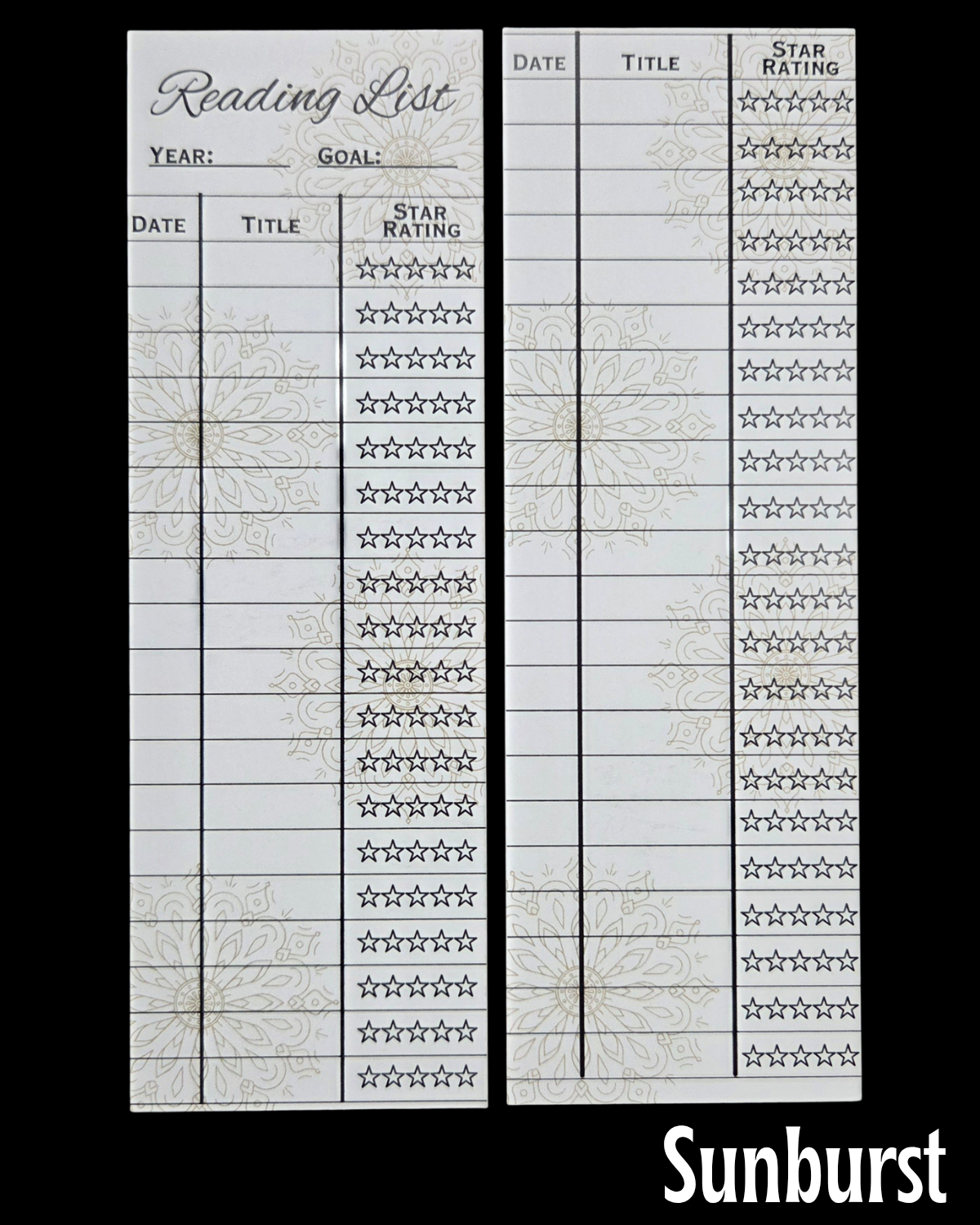 Reading Tracker Bookmarks