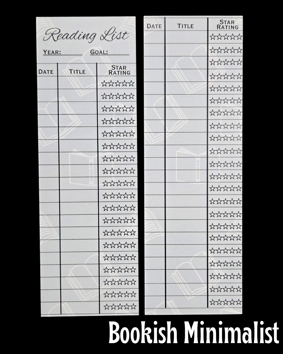 Reading Tracker Bookmarks
